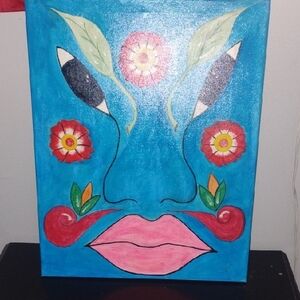 Vibrant Abstract Face Art Canvas